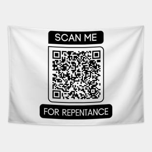 Scan Me For Repentance Acts 3:19-20 QR Code Tapestry