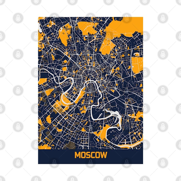 Moscow - Russia Bluefresh City Map by tienstencil