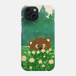 Bear in flowers Phone Case