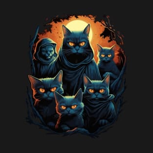 Halloween Scary Black Cats Lover T-Shirt