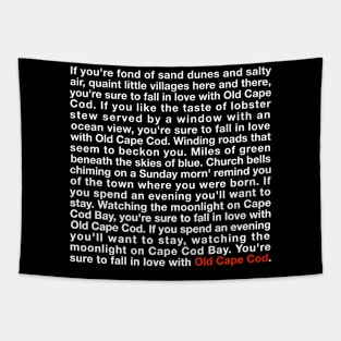 Old Cape Cod (White Lettering) Tapestry