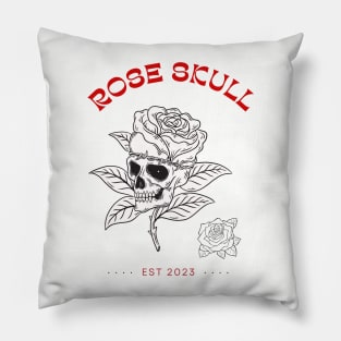 rose skull Pillow