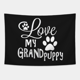 Dog Gifts and Ideas - Love my Grandpuppy with Paws Tapestry