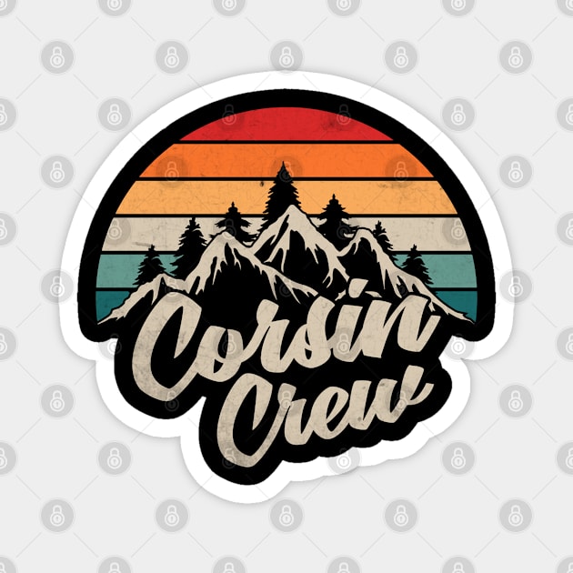 Cousin Crew Retro Camping hiking mountain Magnet by Mitsue Kersting