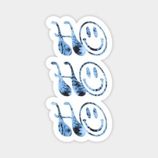 HO-HO-HO! groovy typography \\ blue tie dye and smiley face Magnet