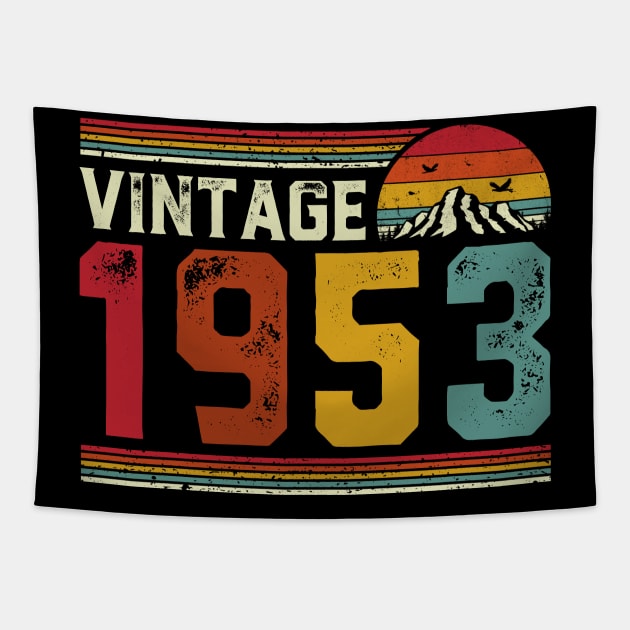 Vintage 1953 Birthday Gift Retro Style Tapestry by Foatui