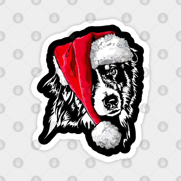 Santa Australian Shepherd Christmas dog Aussie mom Magnet by wilsigns