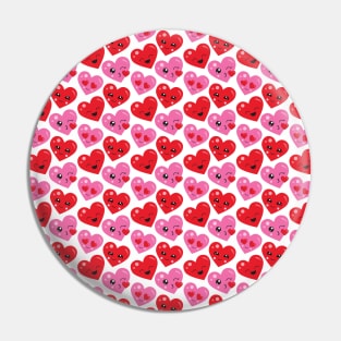 Smiley Hearts Repeated Pattern 103 Pin