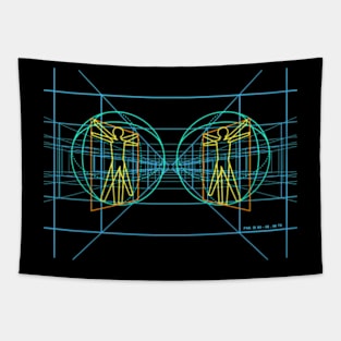 Vitruvian Space Man Tapestry