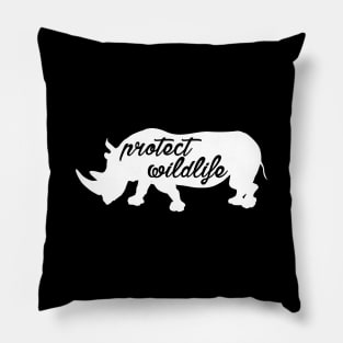 protect wildlife - rhino Pillow