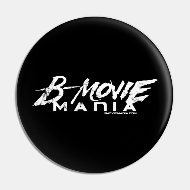 B-Movie Mania WHT Logo Pin by BMOVIEMANIA