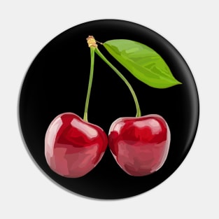 Pair of Red Ripe Cherries Pin