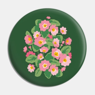 Blooming pink primrose Pin