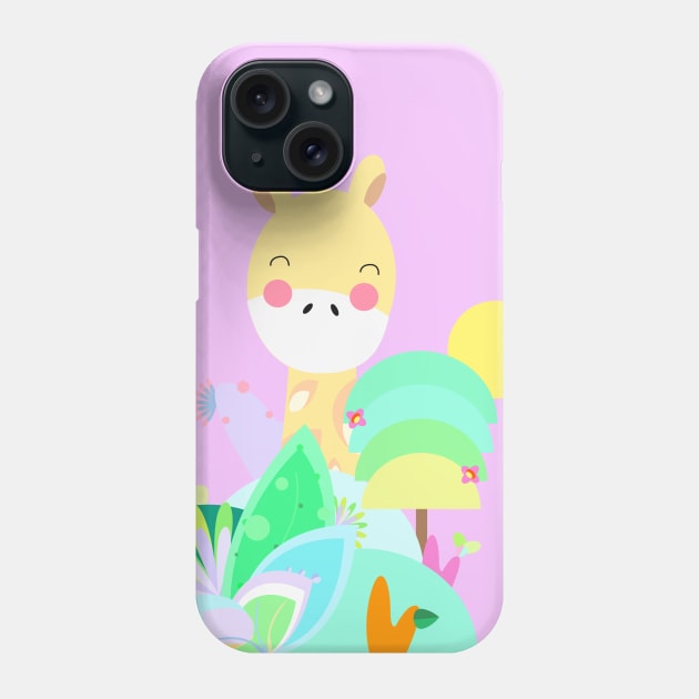 Pequeña jirafa feliz Phone Case by Erika