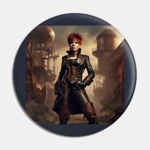 Pat Benatar Love is a Battlefield Steampunk Pin by IconsPopArt