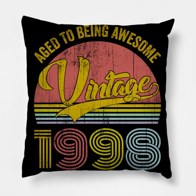 Classic 22nd birthday for men women Vintage Rainbow 1998 Pillow by teudasfemales