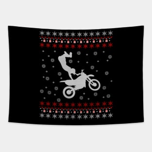 Motocross Ugly Christmas Sweater Gift Tapestry