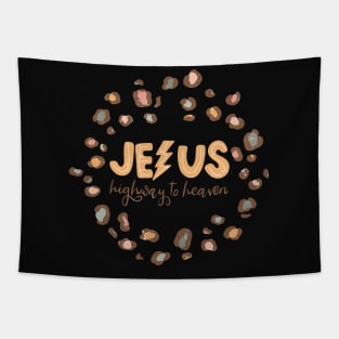 jesus highway to heaven christian Tapestry