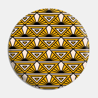 Art Deco Pattern No 76 - Yellow - Vintage Geometric Motif Pin