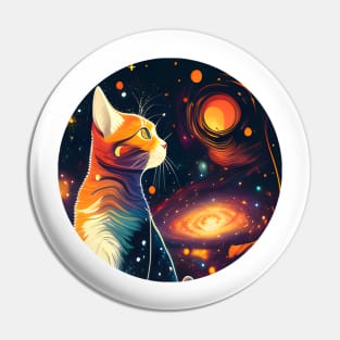 Kitty Looking Stars - Infinite Night - Beautiful Moon Pin