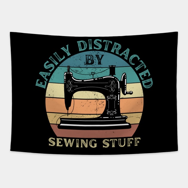 Easily Distracted By Sewing Stuff Tapestry by JustBeSatisfied