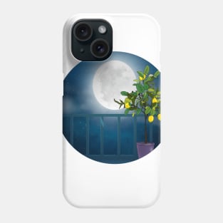 View from the balcony-Lemon Tree underthe moon Phone Case