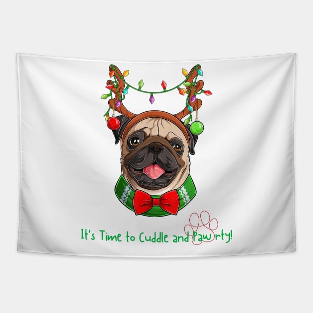 Pug christmas Tapestry by UnikRay