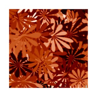 BIG AUTUMN BROWNS AND ORANGES  FLORAL PALM LEAVES PATTERN FOR SUMMER OR FALL T-Shirt