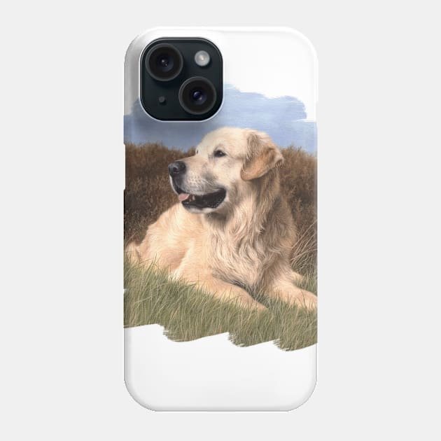 Golden Retriever Painting Phone Case by rachelstribbling