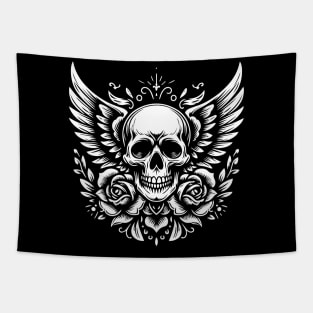 skull with wings Tapestry