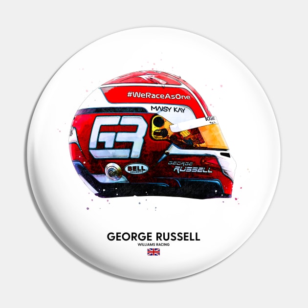 F1 2020 George Russell Crash Helmet Pin by DB Motorsport Designs