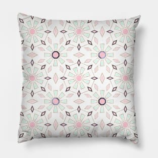 Modern gold Moroccan geometric flower marble image Pillow