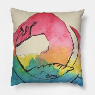 Pansexual Watercolour Swan | Pride Bird Pillow
