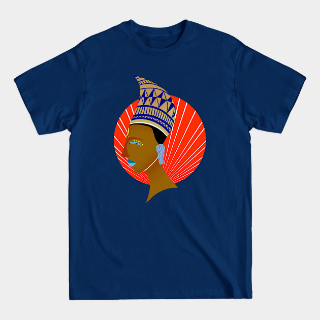 Black goddess Queen (red) - African American Art - T-Shirt