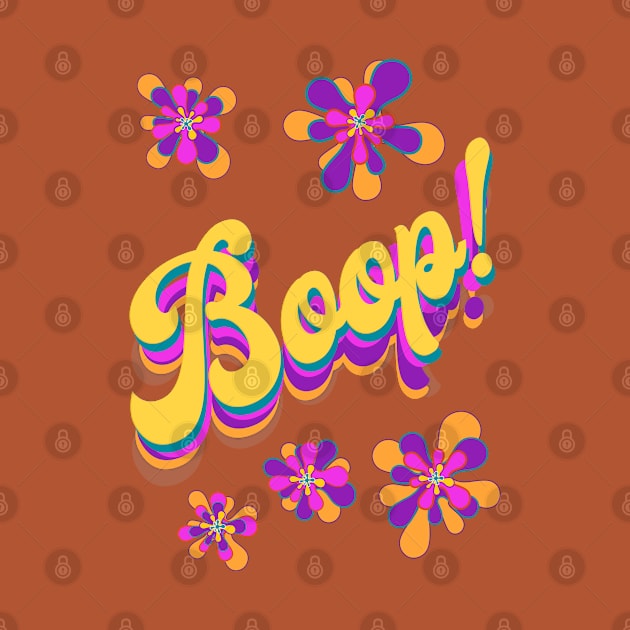 Boop! with psychedelic flowers retro color scheme by ACircusofLight