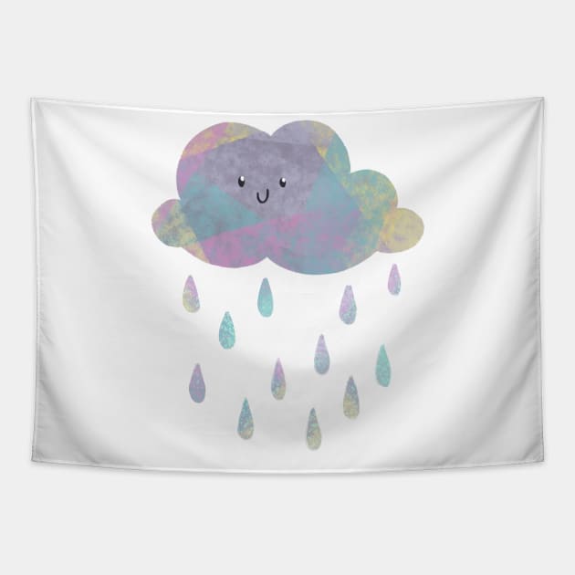 Happy Little Rain Cloud Tapestry by Abbilaura