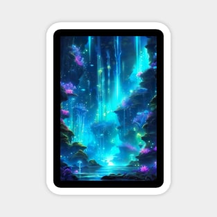 Fantasy bioluminescent  landscape Magnet