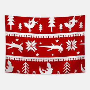 Gecko Fair Isle Pattern (Red) Tapestry