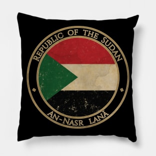 Vintage Republic of the Sudan Africa African Flag Pillow