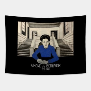 Portrait of Simone de Beauvoir Tapestry