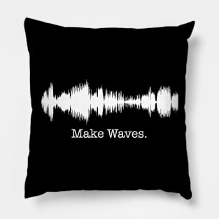 Make Waves audio waveform - white Pillow