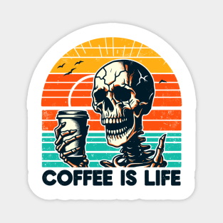Skeleton, Coffee Is Life Magnet