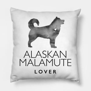 Alaskan Malamute Dog Lover Gift - Ink Effect Silhouette Pillow