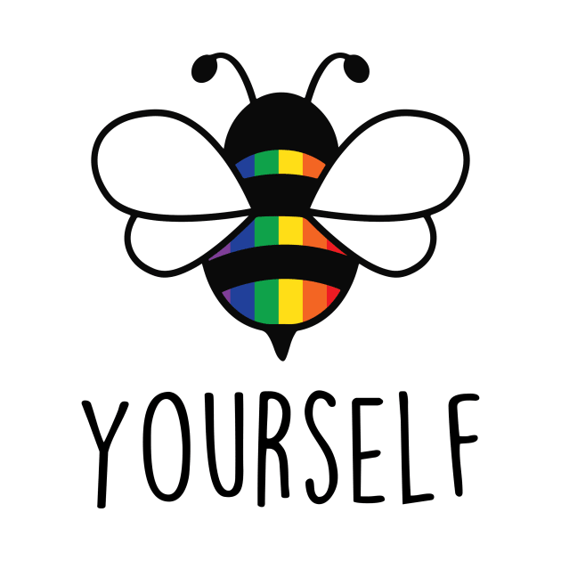 Cute Bee YourSelf Gay Bee Pride LGBT Rainbow Gift by Lones Eiless