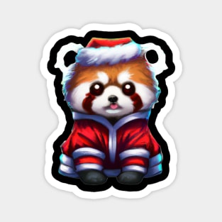 Red Panda merry christmas Magnet