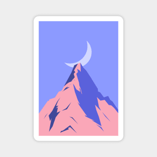 Dreamy mountaintop illustration Magnet