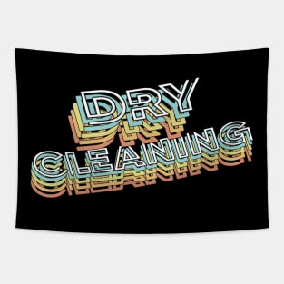 Dry Cleaning Retro Typography Faded Style Tapestry