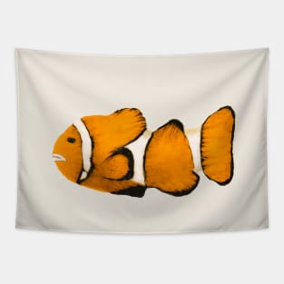 Clown fish orange with white stripes Tapestry