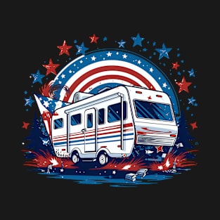 Roadtrip Shirt | American Flag Stars Camper T-Shirt