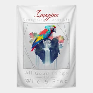 Parrot Nature Outdoor Imagine Wild Free Tapestry